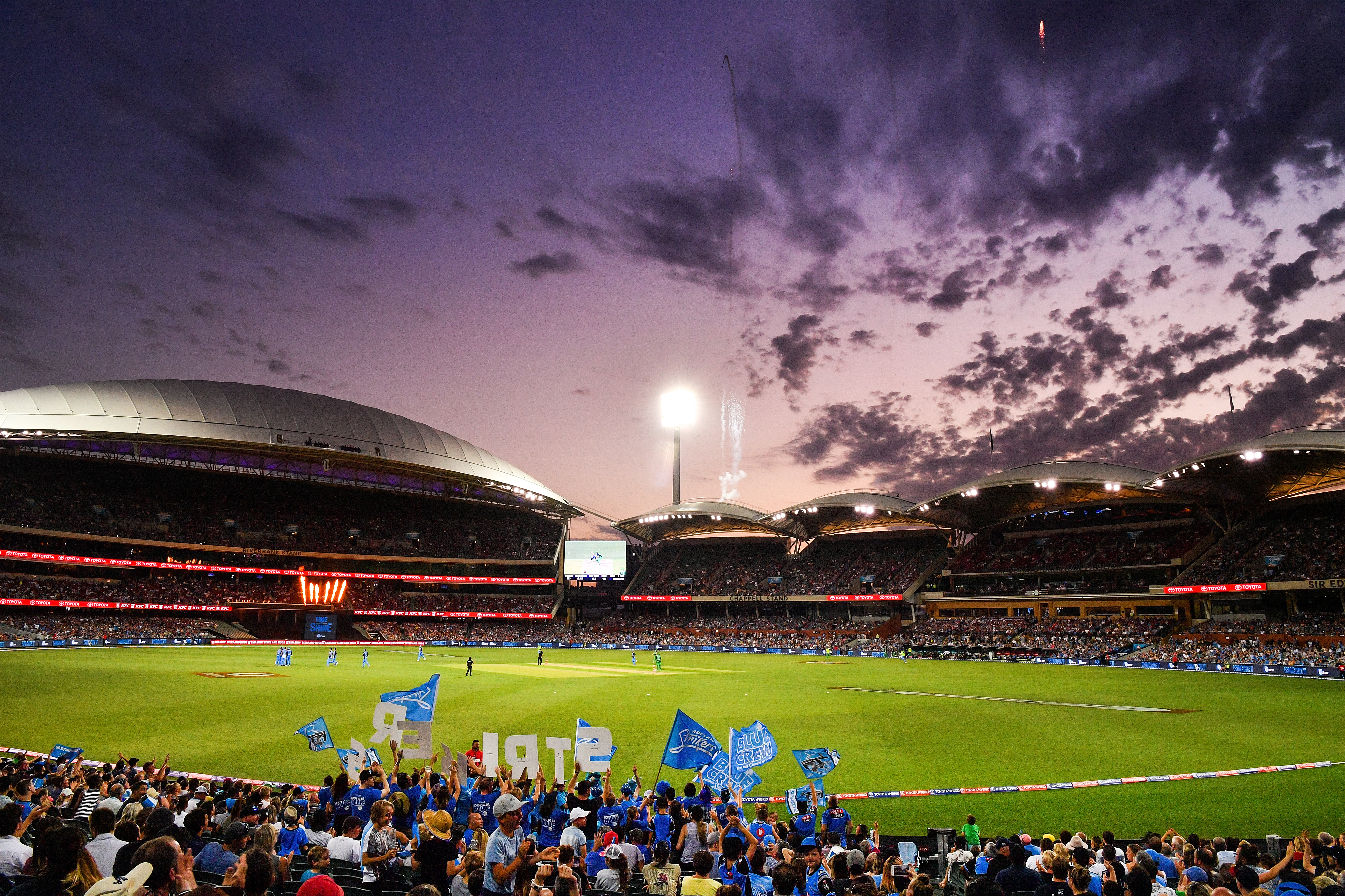 fans watching bbl cricket match at Adelaide Oval